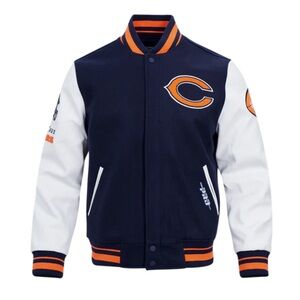 Vintage 1980’s Bears Super Bowl Champions 
Varsity Jacket w/ Leather Sleeves